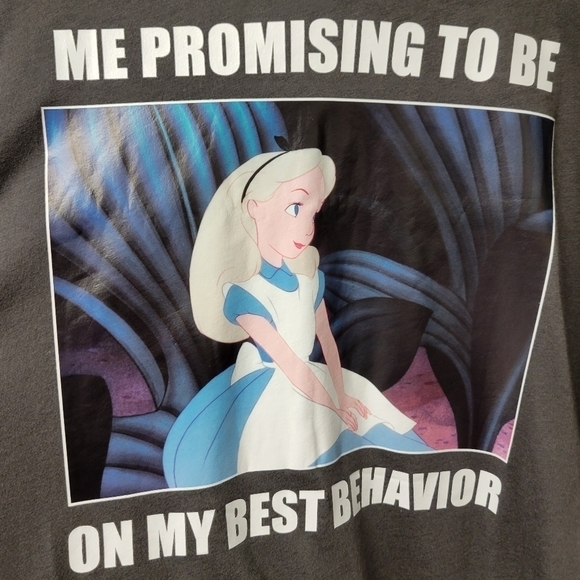 Torrid Disney Alice In Wonderland Best Behavior Tunic Top Gray 1X - Picture 4 of 8